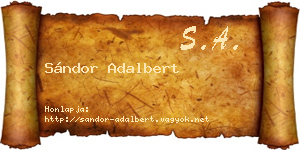 Sándor Adalbert névjegykártya